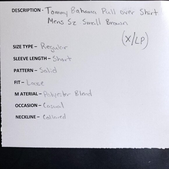 Tommy Bahama Pull Over Shirt Men's Size Small Brow - Picture 7 of 7